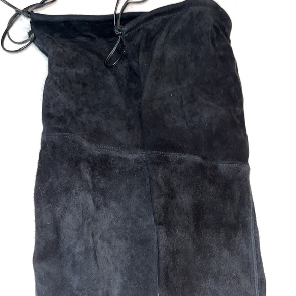 STUART WEITZMAN Highland Over The Knee Boot block heel black suede 5.5 - Picture 13 of 13